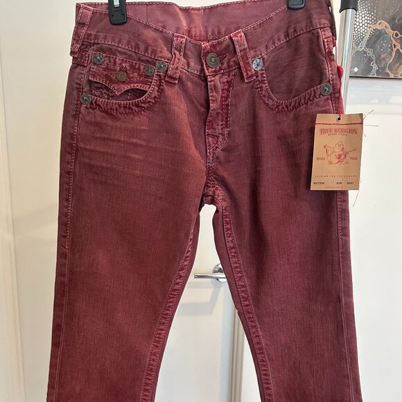 NWT TRUE RELIGION Ricky Big T Overdye ASSD Crimson Jean | Size 30W, 30 Length - Picture 5 of 16